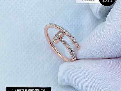 Кольцо Cartier Juste un Clou маленькая модель розовое золото 585 проба 53 шт. бриллиант 0.4831 карат