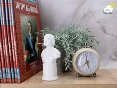Статуэтка бюст Петр Первый, 13.5 см, белый глянец